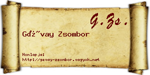 Gévay Zsombor névjegykártya